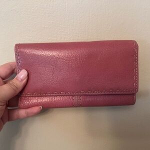 Vintage Fossil pink leather wallet